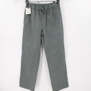 NWT Zara Pants Mens Small Straight Leg Cotton Stretch Drawstring Elastic Waist